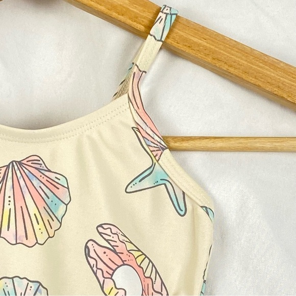 Old Navy Baby Girl Seashell Starfish Print One Piece Swimsuit Size 18-24 Months - Picture 8 of 16